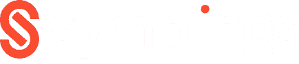 Logo symblings horizontaal wit rood