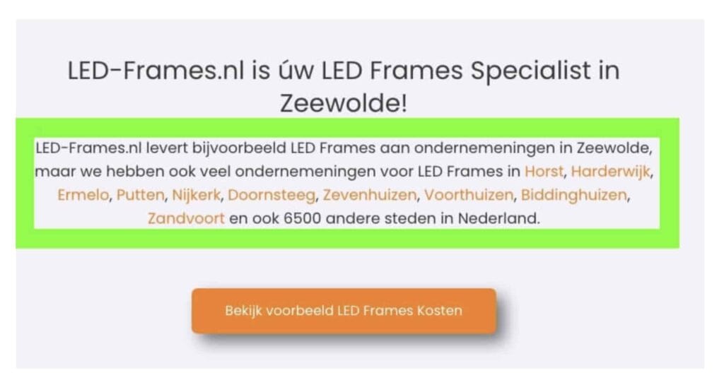 lokale seo led frames