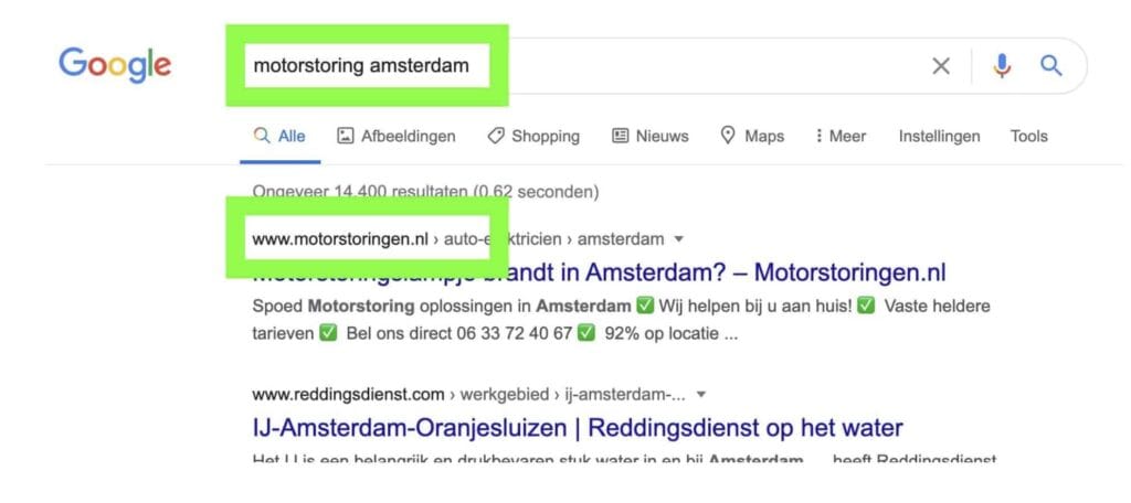 lokale seo motorstoring amsterdam