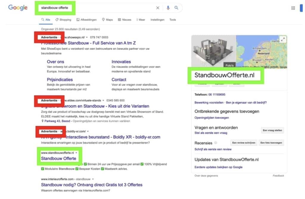 lokale seo standbouw offerte